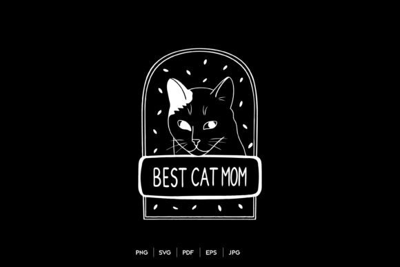 Best Cat Mom Line Art: A Graphic Design Asset for Crafts and Creative Projects