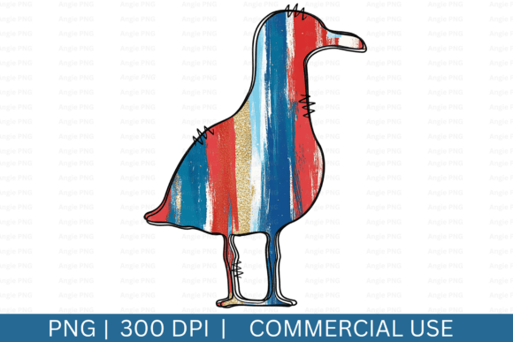 Brushstrokes Nautical Seagull Clipart for Crafts and Graphics