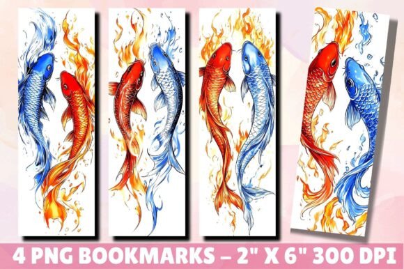 Carp Fish Printable Bookmark Bundle: A Solid Graphic Design Freebie for Creative Sellers