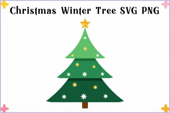 Christmas Tree with Stars SVG Clipart – Festive Graphics for Handmade Freebies