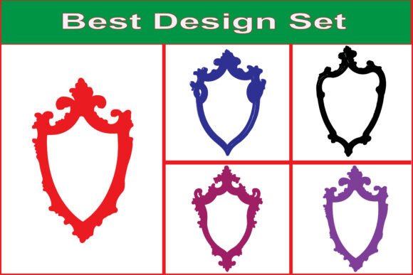 Classic Crest Frame Ornament Design Set: A Timeless Asset for Crafts and Graphics