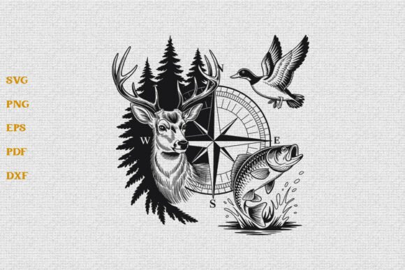 Deer Duck Fishing Hunting SVG Cut File Review for Real Projects