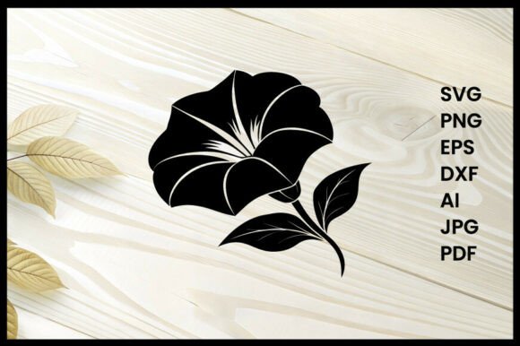 Flower Silhouette Vector Illustration for Crafts and Graphics