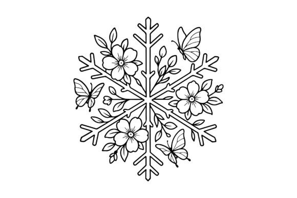 Free Floral Snowflake Clipart SVG Design for Handmade & Graphic Projects