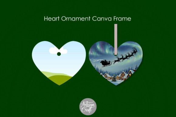 Heart Ornament Canva Frame Template: A Festive Graphic Design Asset