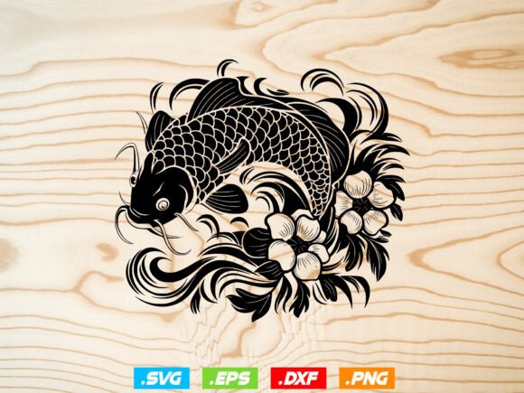 Koi Fish Wall Art: A Versatile Graphic Design Asset for Crafts and Creative Projects