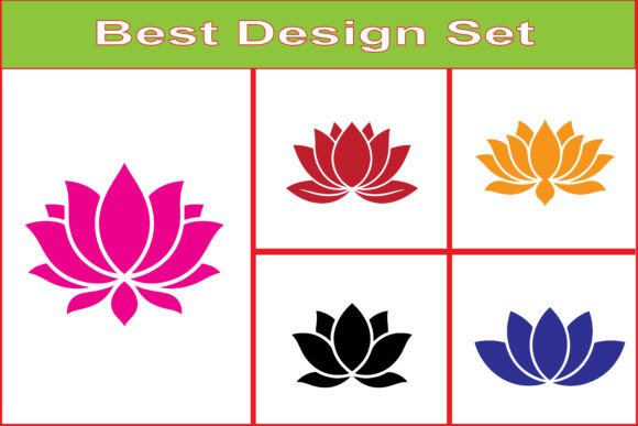 Lotus Flower Symbol Vector Design Set: A Must-Have for Modern Branding and Crafts