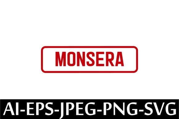 MONSERA Rubber Stamp Design Vector: A Versatile Graphics Freebie for Creative Projects