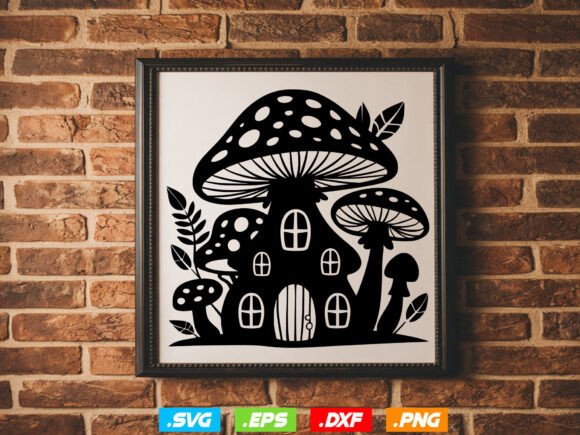 Mushroom House Svg & Clipart: A Vibrant Graphic Design Asset for Creative Branding