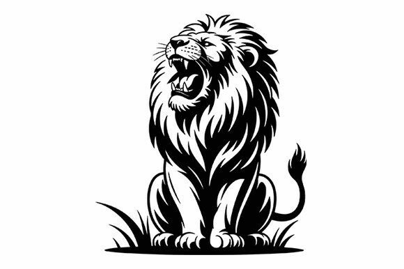 Roaring Lion SVG – Bold Line Art for Crafts and Graphics Projects