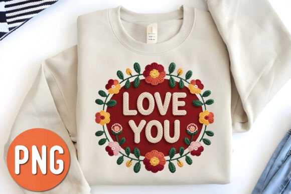 Valentine Love You Crochet Yarn PNG: A Graphics Freebie for Handmade Creators