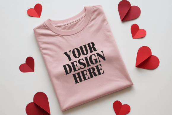 Valentine’s Day Flat Lay Shirt Mockup 10: A Versatile Graphics Freebie for Creative Projects